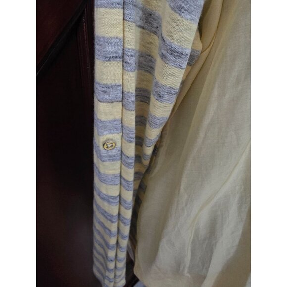 Soft Surroundings Womens 2X Yellow & Gray Striped Long Sleeve Top - Picture 4 of 8